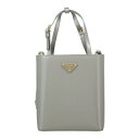 PRADA1BA401-SPAZZOLATO OOO/NUBEプラダ 2WAYバッグレザー グレー×ゴールド(4)