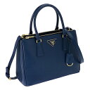 PRADA 1BA863-S/LU/BLUTTEプラダ　2WAYバッグレザー ダークブルー×ゴールド