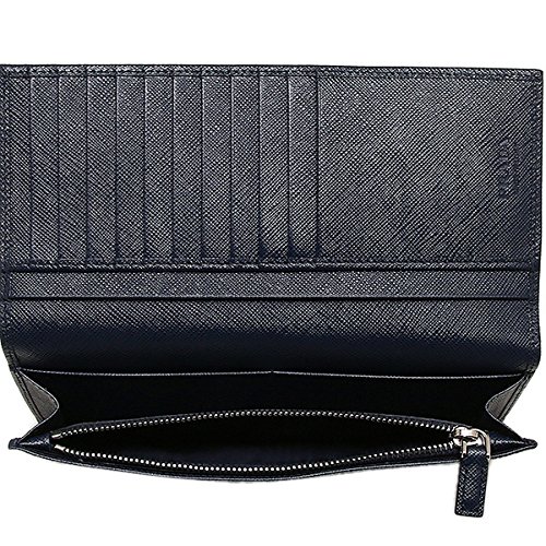 PRADA 2MV836-SAFF/NER プラダ 二折長財布型押レザー ブラック×シルバー