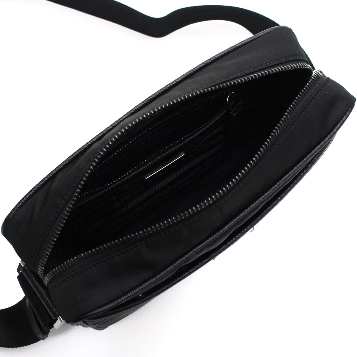 PRADA 2VH048-064-F0002TESSUTO+SAFFIANO NEROプラダ ショルダーバッグ 斜め掛けエ...