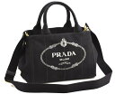 PRADA 1BG439-ZKI-F0002 CANAPA NEROプラダ カナパ 2WAYバッグトートバッグ ショルダーストラップ付（取外し可能）コットンキャンバス ブラック×ホワイト×ゴールド※取寄品