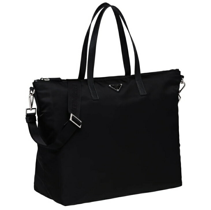 PRADA 2VG024-064-F0002TESSUTO SAFFIANO 2WAY BAG プラダ 2WAY ビジネス トートバッグショルダーストラップ付(脱着可能)テスート（ナイロン）×サフィアーノ（レザー）ブラック×シルバーPRADA 純正保護袋・ギャランティーカード