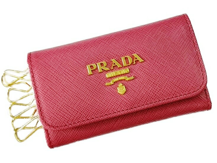 楽天ブランドショップ ア・ドマーニPRADA 1PG222-QWA-F0505SAFFIANO METAL PEONIAプラダ 6連キーケース サフィアーノ メタルペオニア×ゴールド