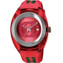 GUCCI YA137103A REDSYNC WATCHグッチ シンク メンズ腕時計スイス製 クォーツ ラバーベルトレッド※取寄品