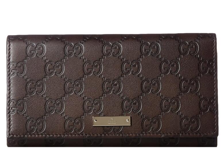 グッチ 長財布 レディース GUCCI 244946-A0V1G-2019METAL BARグッチ メタルバー長財布グッチシマレザー ホック付ダークブラウン×ライトゴールド