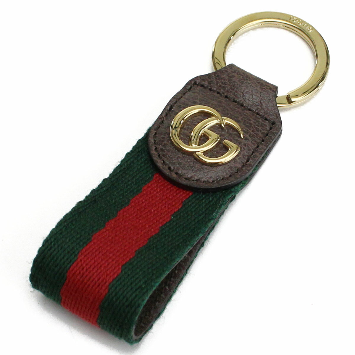 グッチ キーホルダー（レディース） GUCCI 523161-HE2NG-8742グッチ オフィディア キーリングレザートリム ブラウン系マルチカラー