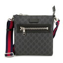 GUCCI 523599-K5RLN-1095グッチ メッセンジャーバッグGGスプリームキャンバス×レザーブラック