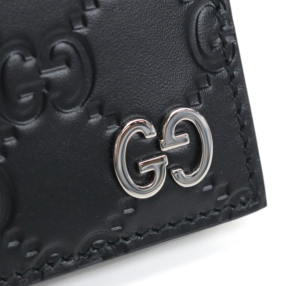 GUCCI 597560-CWC1N-1000 グッチ ドリアン 小銭入シグネチャーレザー ブラック×シ...