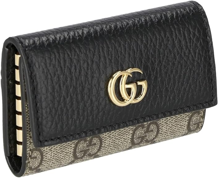 グッチ キーケース GUCCI 456118-17WAG-1283GG MARMONT 6KEY CASEグッチ GGマーモント 6連キーケースGGスプリームキャンバス×レザーブラック×ベージュ＆エボニー×ゴールドGUCCI 純正BOX・保護袋コントロールカード