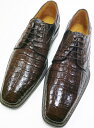 CUADRA 0E1FWFW CAIMAN MENS SHOESクアドラ カイマンレザー（ワニ革）メンズシューズ外羽プレーン ダークブラウン×ブラック