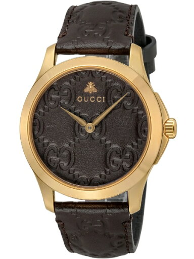 GUCCI YA1264035 G-TIMELESS WATCHグッチ G-タイムレス ユニセックス腕時計クォーツ マイクログッチシマレザーベルトダークブラウン×ゴールド ※取寄品 GUCCI YA1264035 G-TIMELESS WATCHグッチ G-タイムレス ユニセックス腕時計クォーツ マイクログッチシマレザーベルトダークブラウン×ゴールド ※取寄品
