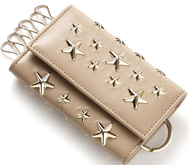 Jimmy Choo NEPTUNE CSTSTAR STUDS NUDE×GOLDジミーチュウ ネプテューン 6連キーケースヌード カーフゴールド スタースタッズ