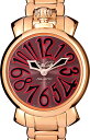 GAGA MILANO 6021.4MANUALE 35MM 18K PVDガガミラノ マヌアーレ 35ユニセックス クオーツ 腕時計ステンレスピンクゴールド×レッド