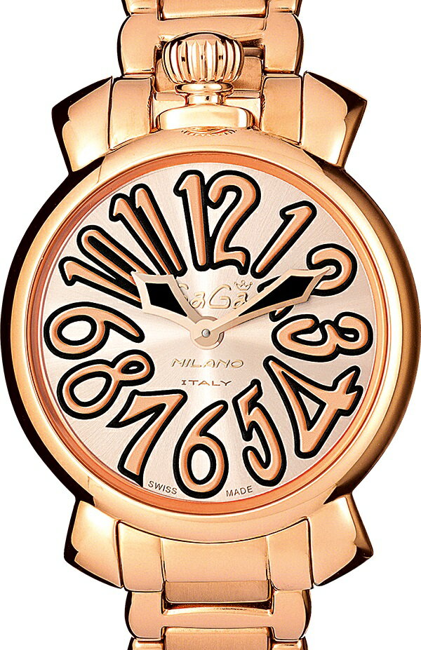 GAGA MILANO 6021.5MANUALE 35MM 18K PVDガガミラノ マヌアーレ 35ユニセックス クオーツ 腕時計ステンレスピンクゴールド×ピンクゴールド