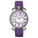 GAGA MILANO 6025.01MANUALE 35MM STONESガガミラノ マヌアーレ 35ユニセックス クオーツ 腕時計レザー ステンレスパープル...