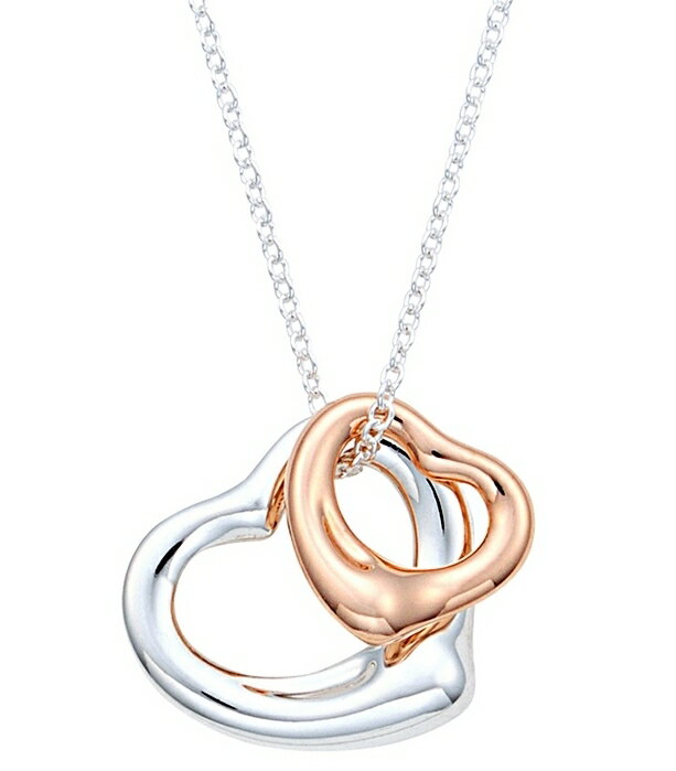 ティファニー オープンハート ネックレス（レディース） Tiffany&Co. 23261057ELSA PERETTIOPEN HEART PENDANT SILVER×K18 ROSE GOLDティファニー エルサ・ペレッティ オープンハート ペンダントスターリングシルバー16mm18金ローズゴールド 11mm ネックレス