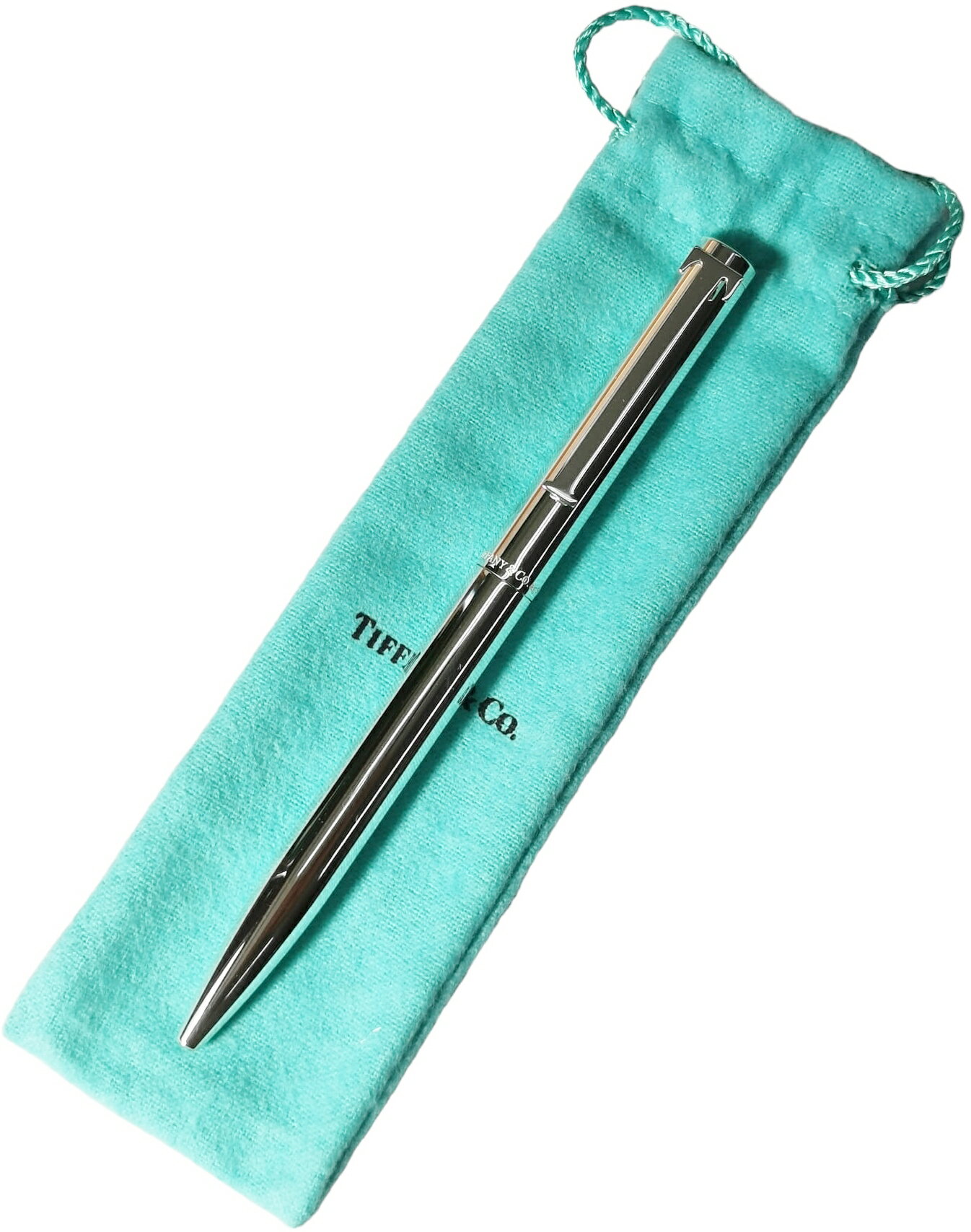 Tiffany Co. 12016344EXECUTIVE T-CLIP BALLPOINT PRNティファニー エクゼクティブ Tクリップ ボールペン リトラクタブル タイプ（回転 先端格納式）スターリングシルバーTiffany 純正BOX＆ホワイトリボン巾着保護袋 ショップバッグ