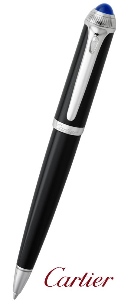 カルティエ ボールペン CARTIER ST240000 ROADSTER DE CARTIER BALLPOINT PENカルティエ ロードスター ドゥ ボールペンブラックコンポジット パラジウムフィニッシュブルーレジンカボション