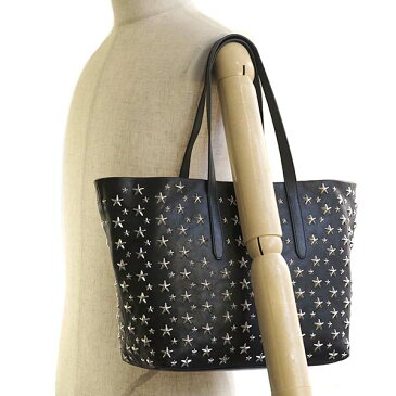 Jimmy Choo SOFIA/M CST-BKジミーチュウ トートバッグブラック カーフ×シルバースタースタッズ