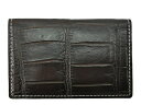 QUATTRO GATTI 8177 DARKBROWNCROCODILE CARD CASEクアトロガッティ クロコダイルカードケース ホワイトステッチ入クロ...