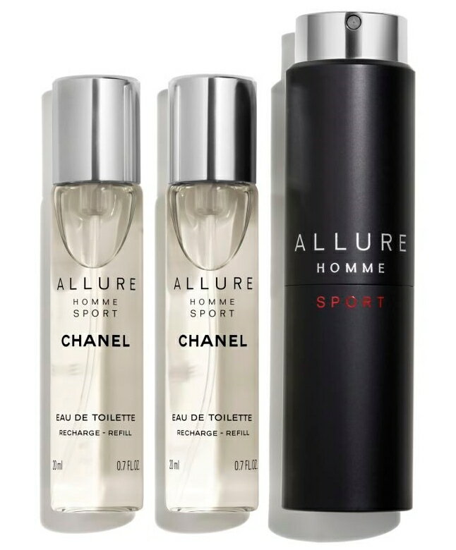 楽天ブランドショップ ア・ドマーニCHANEL ALLURE HOMME SPORTEAU DE TOILETTE 20ml×3 SPRAYシャネル アリュール オム スポーツオードゥトワレット 本体×1 リフィル×2CHANEL ショップバッグ付