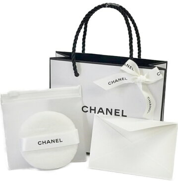 CHANEL POWDER PUFFシャネル パウダーパフ クリアケース付シャネル リボン＆ショップバッグ メッセージカード※ご注意…この商品はラッピングできませんのでご了承ください。