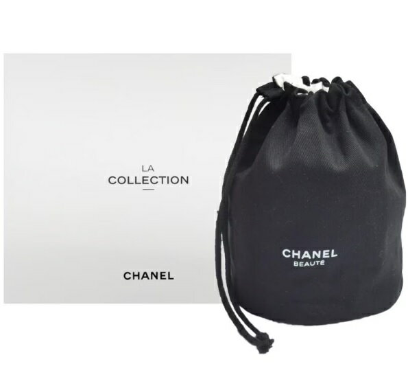 CHANEL LA COLLECTION 2023シャネル ラ コレクションポーチ 巾着タイプコットン 100%ブラック×ホワイト限定特別ギフト ノベルティー CHANEL BOX付のサムネイル