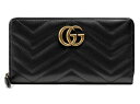 GUCCI 443123-DTD1T-1000GG MARMONT ZIP AROUND WALLETグッチ GGマーモント ジップアラウンドウォレットラウンドファスナー長財布シェブロン キルティング レザーブラック×アンティークゴールド