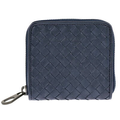 BOTTEGA VENETA 510293-V4651-4013ボッテガヴェネタ ラウンドファスナー二折財布イントレチャートカーフスキンレザーライトトルマリン×ガンメタル