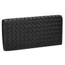 BOTTEGA VENETA 577559-V47W1-1275ボッテガヴェネタ イントレチャート 二折長財布小銭入付 カーフスキンレザーブラック×ガンメタル