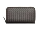 BOTTEGA VENETA 114076-V4651-2006ボッテガ・ヴェネタ ラウンドファスナー長財布イントレチャートカーフレザー ダークブラウン(限りなくブラックに近い)