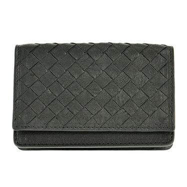 ボッテガ・ヴェネタ 名刺入れ BOTTEGA VENETA 133945-VX051-1000ボッテガヴェネタ 名刺入イントレチャートラムレザー　ブラック