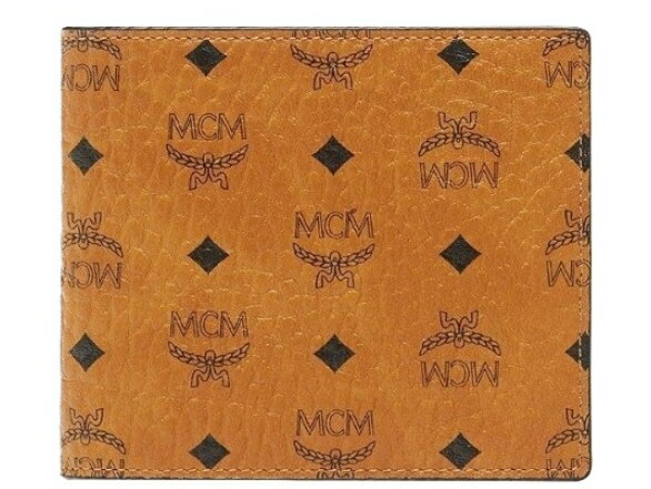 MCM MXSAAVI01-CO001VISETOS ORIGINALCOIN WALLETエムシーエム 二折小銭財布ヴィセトス オリジナルコイン ウォレットコーテッドキャンバスナッパレザー コニャック