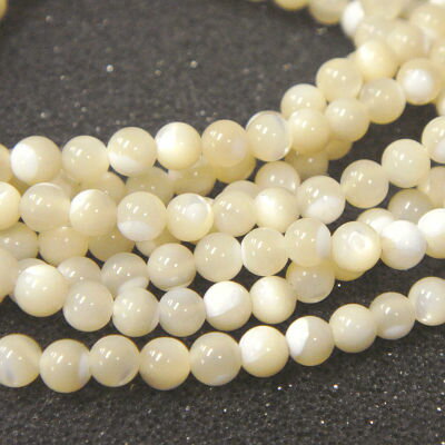 半貴石 天然石 マザーオブパール ラウンド 2mm ベージュカラー （10ヶ）