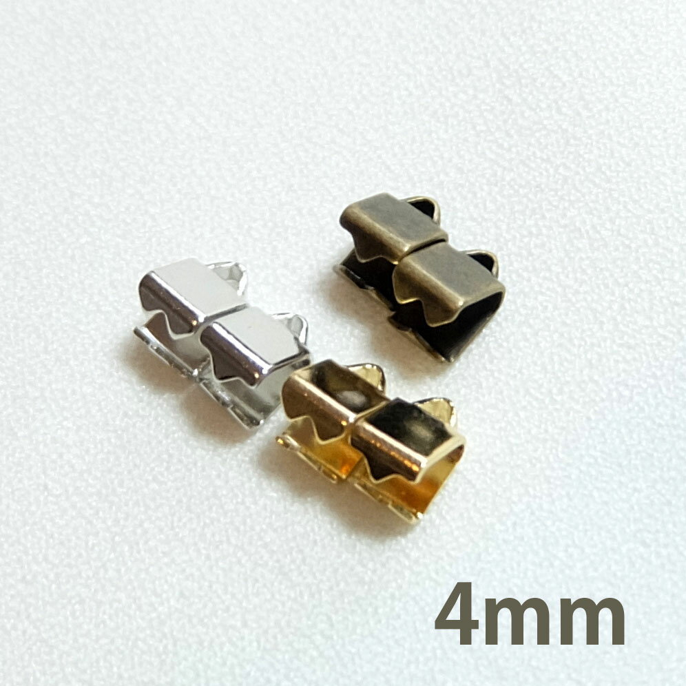 リボン留め金具 4mm （1ケ）├ リボ