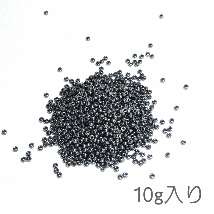 広島シードビーズ　丸小　1.9mm（11/0）　ガンメタ　10g入り...