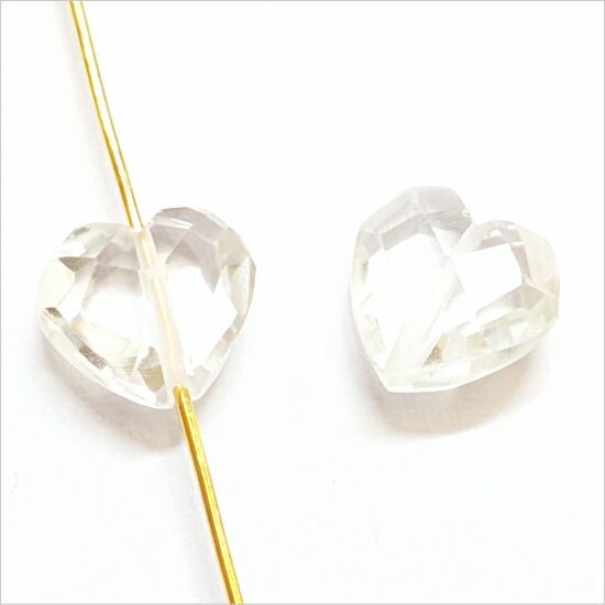 樂天商城 - 半貴石　多面カットハート型　クリスタル 約7×8mm （1ヶ）