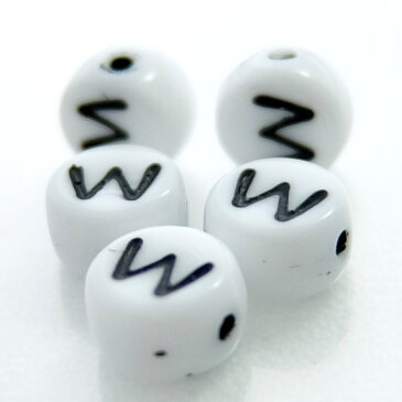 【50%OFF】チェコビーズ アルファベット 【W】(1ヶ)ガラス ビーズ パーツ アクセサリー