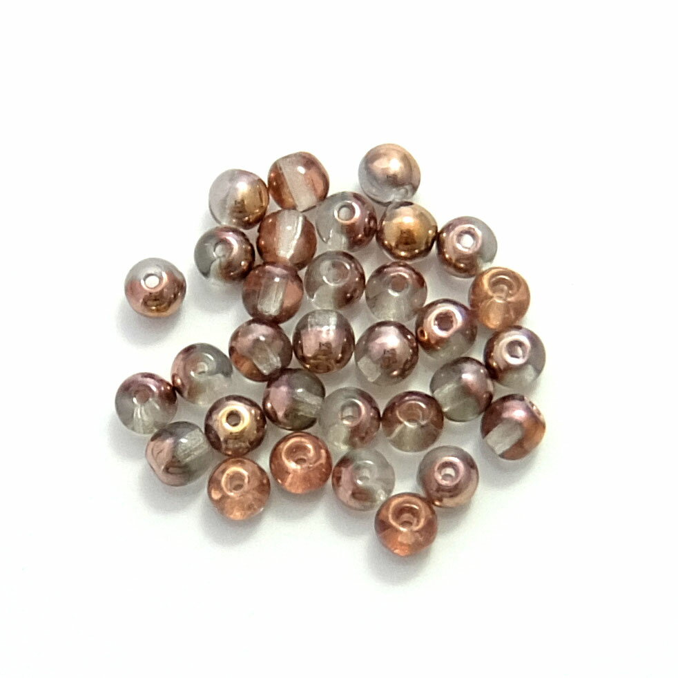 チェコビーズ ラウンド 4mmアポロゴールド （1ヶ）ハンドメイド 手作り アクセサリー パーツ