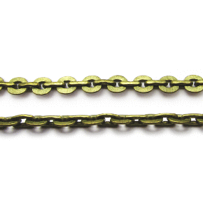 【アウトレット】小判型チェーン (10センチ) 金古美 幅6mm