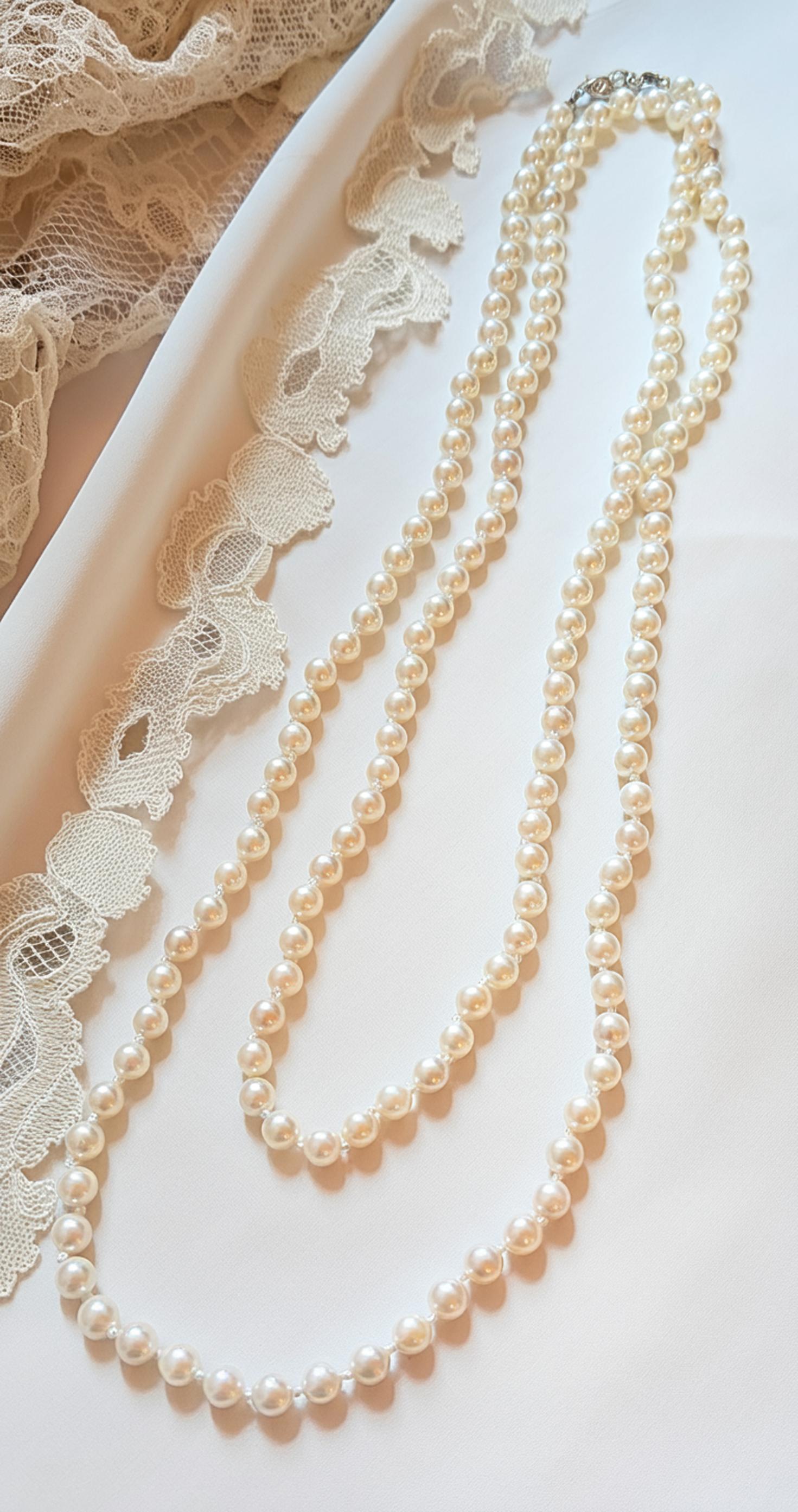 樂天商城 - 【日本製】　上品　シンプル　ガラスパールネックレス　キスカ6mm玉　110cm（1本）