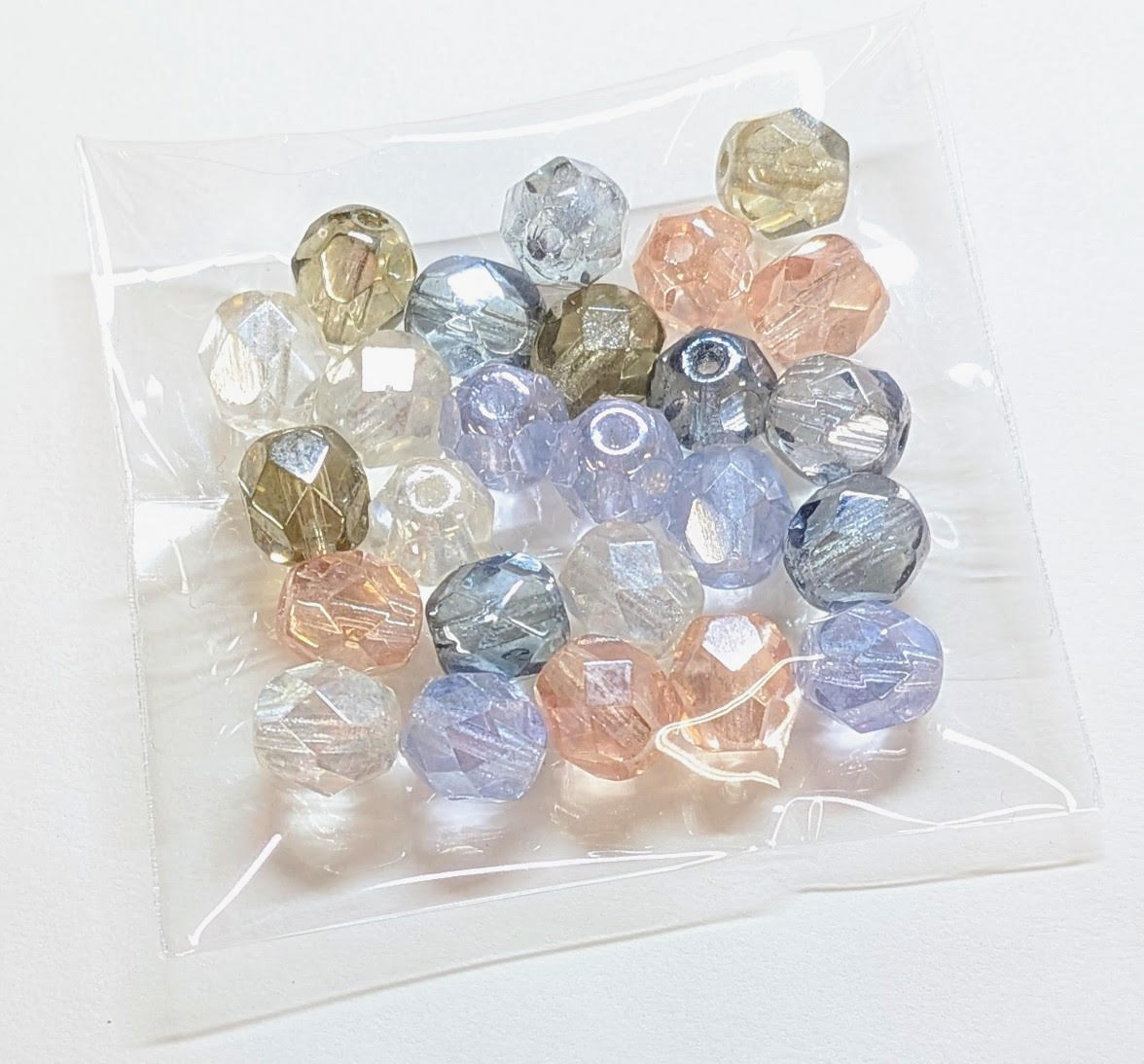 チェコビーズ ファイアポリッシュ ラスター加工ミックス　6mm （25ケ入り）