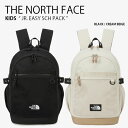 THE NORTH FACE ノースフェイス キッズ リュック KIDS JR. EASY SCH PACK ジュニア イージー スクール パック リュックサック デイパック バックパック バッグ かばん ロゴ カジュアル 通学 ブラック ベージュ 男の子 女の子 子供用 NM2DQ51R/T【中古】未使用品