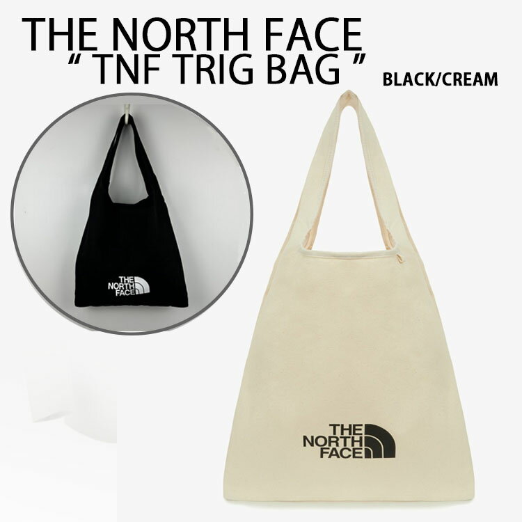 樂天商城 - THE NORTH FACE ノースフェイス トートバッグ コットンバッグ TNF TRIG BAG ショルダーバッグ Lサイズ ボタン開閉 コットントート CREAM BLACK ビッグロゴ クリーム ブラック 肩掛け NN2PR82A/B