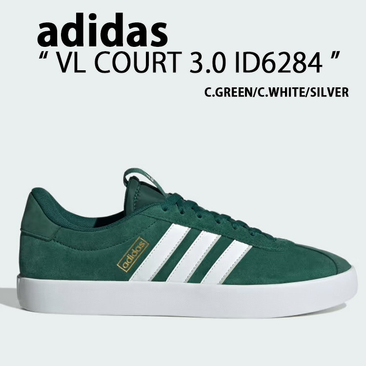 adidas アディダス スニーカー VL COURT 3.0 ID6284 VLコート3.0 COLLEGIATE GREEN CLOUD WHITE WONDER SILVER シューズ カリージャトグリーン クラウドホワイト ワンダーシルバー メンズ レディース【中古】未使用品