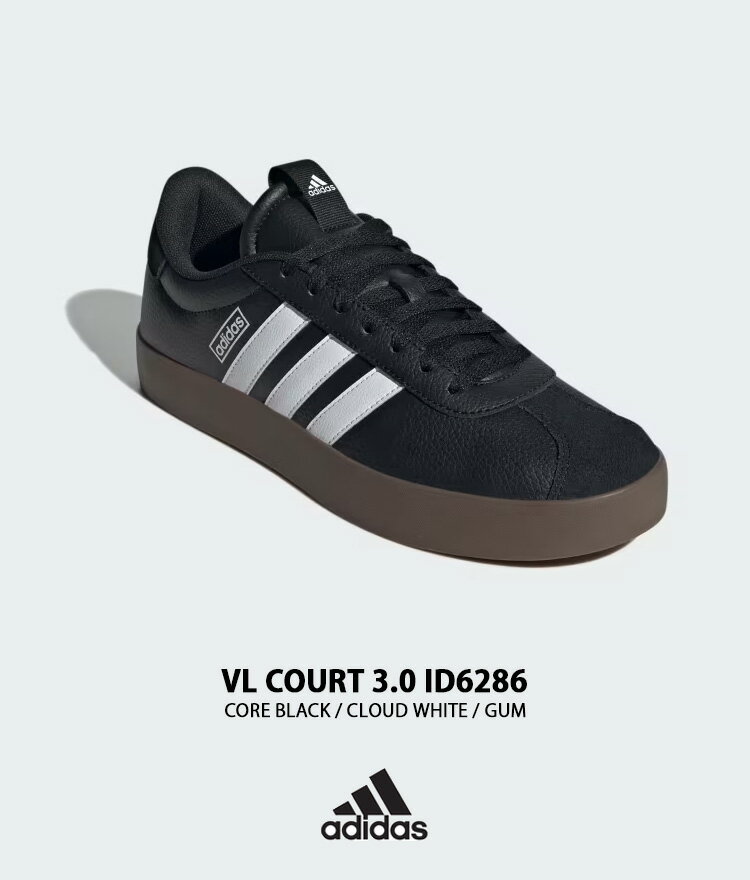 adidas アディダス スニーカー VL COURT 3.0 ID6286 VLコート3.0 CORE BLACK CLOUD WHITE GUM シューズ コアブラック クラウドホワイト ガム メンズ レディース【中古】未使用品