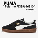 PUMA プーマ スニーカー Palermo パレルモ BLACK WHITE PKI39646310 シューズ スエード テラススタイル Tトゥ ブラック ホワイト ガムソール レディース メンズ【中古】未使用品(4)