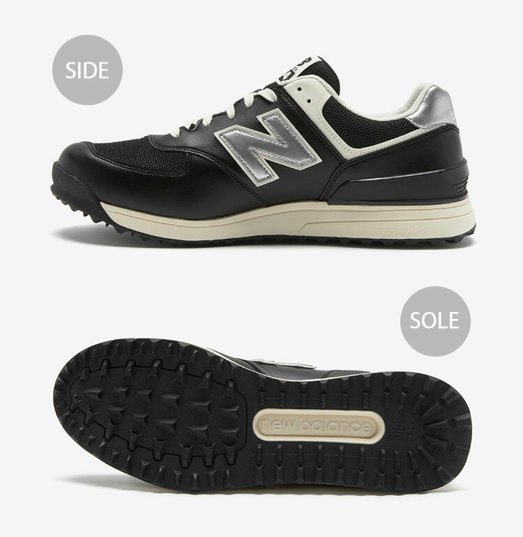 New Balance ニューバランス ゴルフ シューズ UGS574N3 GOLF BLACK GRAY スニーカー NewBalance574 ニューバランス574 ゴルフシューズ スパイクレス 2Eモデル ブラック グレー メンズ【中古】未使用品