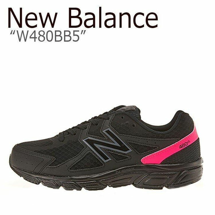New Balance ニューバランス スニーカー NewBalance 480 BLACK シューズ ブラック ピンク W480BB5 メンズ レディース 男性用 女性用 男女共用【中古】未使用品