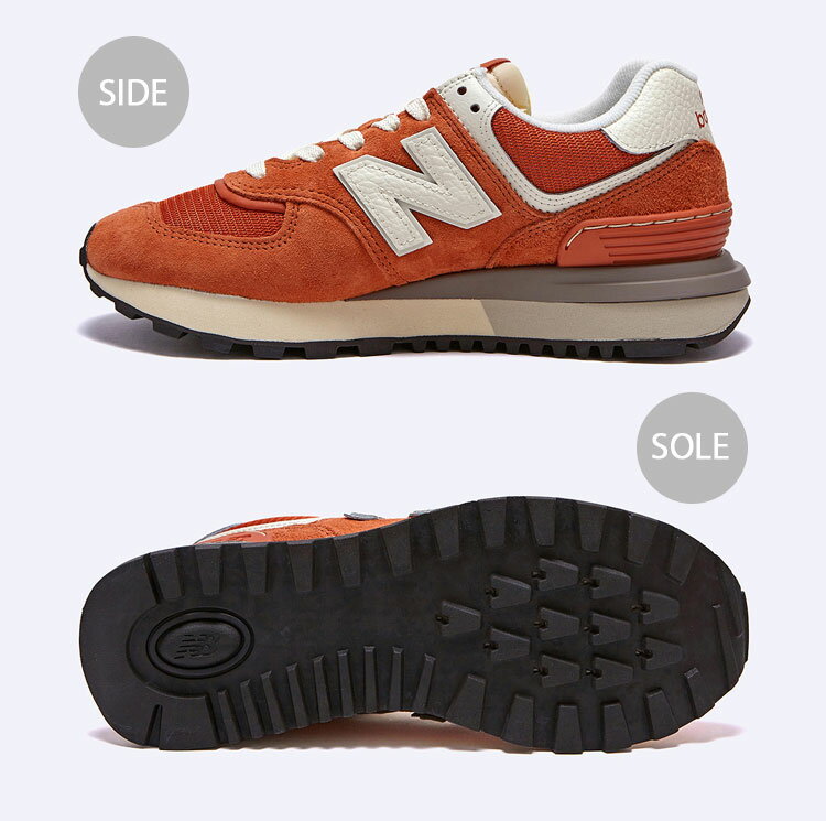 New Balance ニューバランス スニーカー U574LGRO ORANGE シューズ NewBalance574 オレンジ ロゴ スエード メッシュ メンズ レディース【中古】未使用品